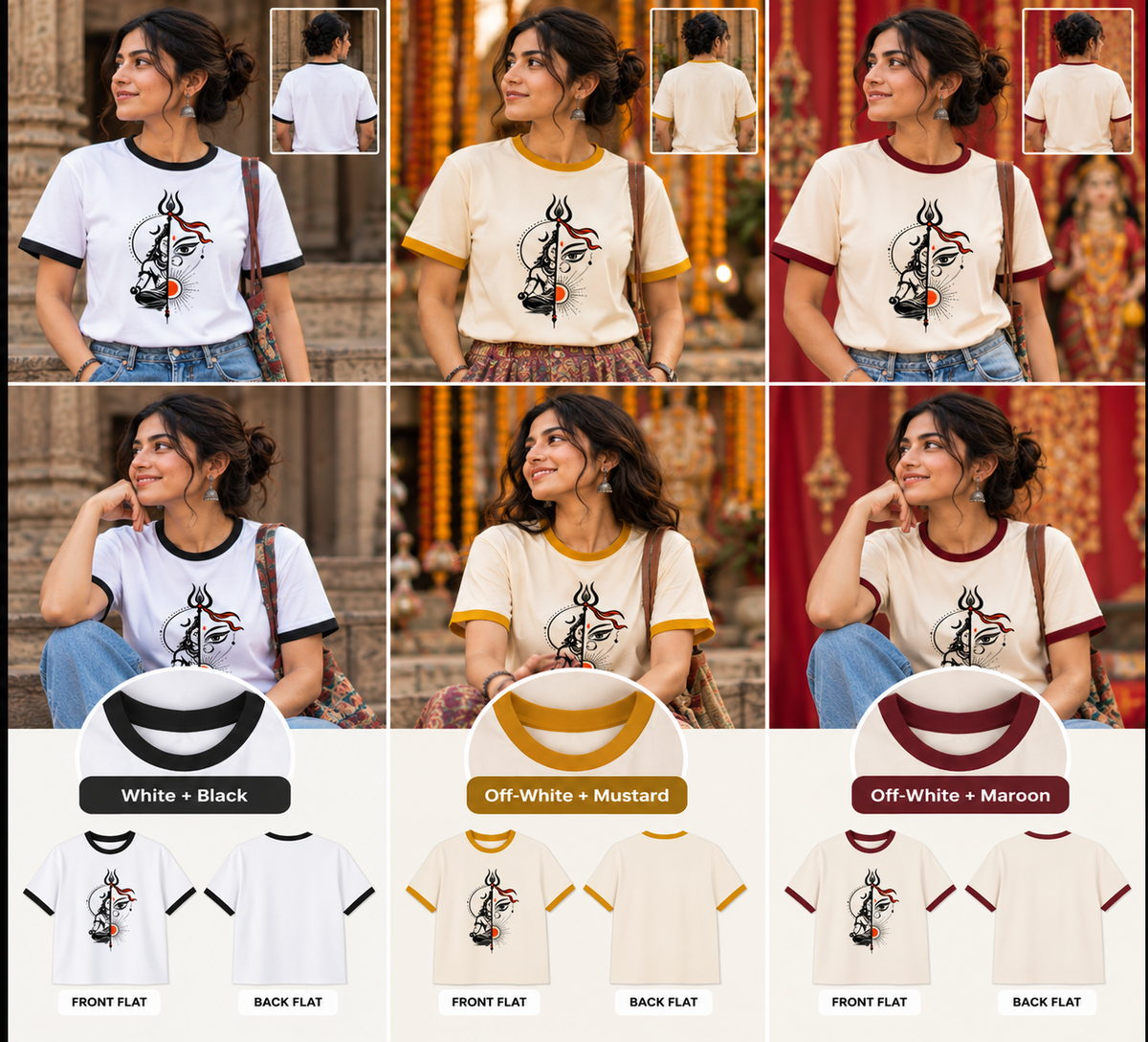 Ardhanarishvara – Women Ringer T-Shirt