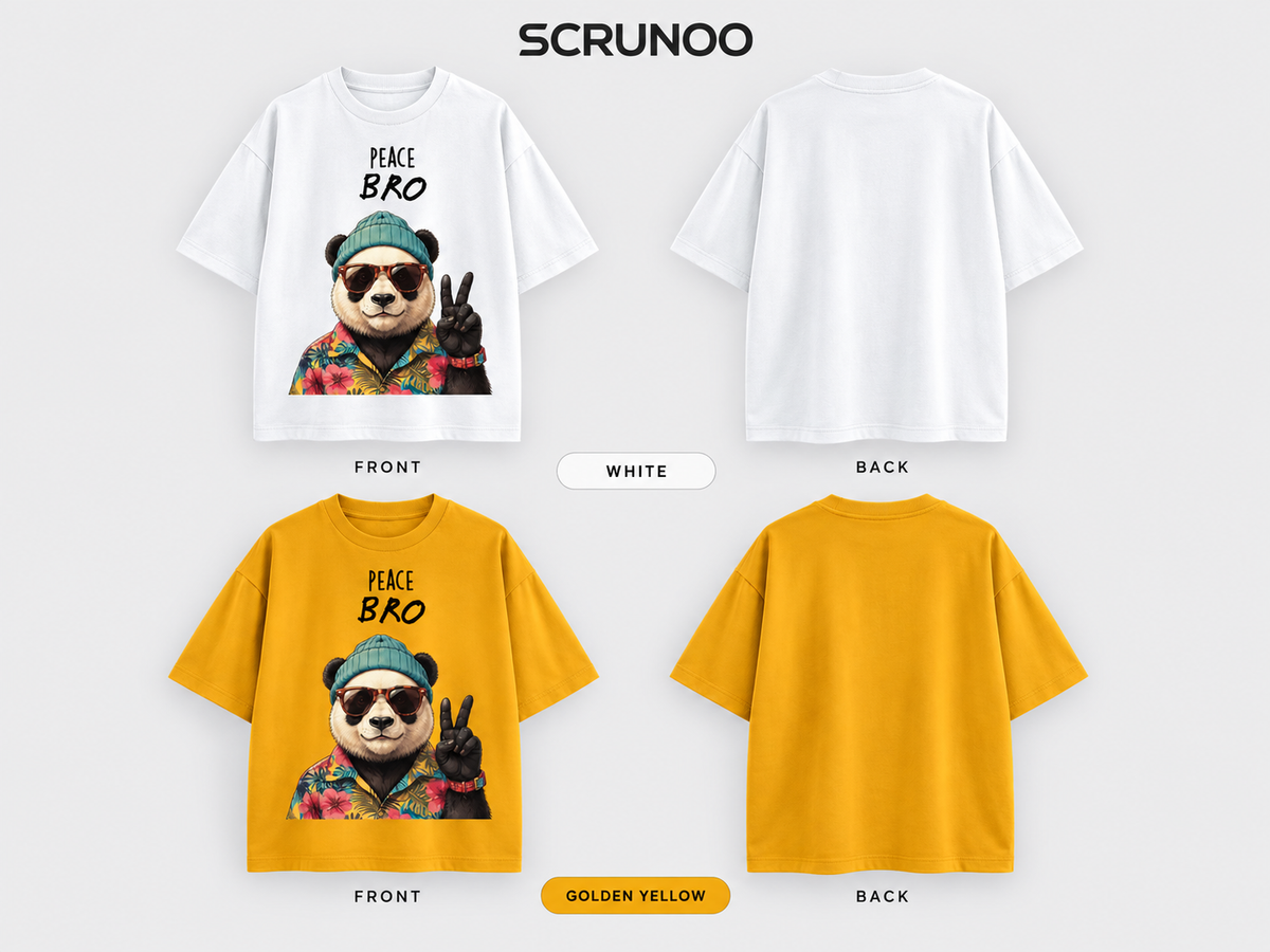 Peace Bro! Panda Oversized Graphic T-Shirt for Men 🐼✌️