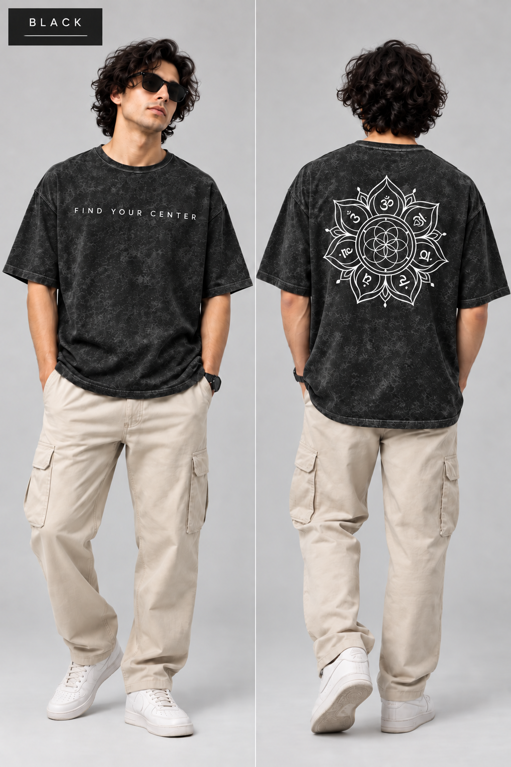 Chakra — Men’s Acid Wash Oversized T-Shirt