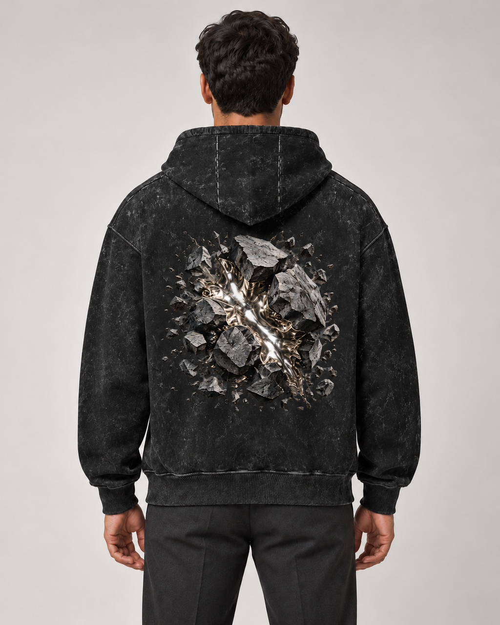 Pressure Made — Men’s Acid-Washed Oversized Hoodie