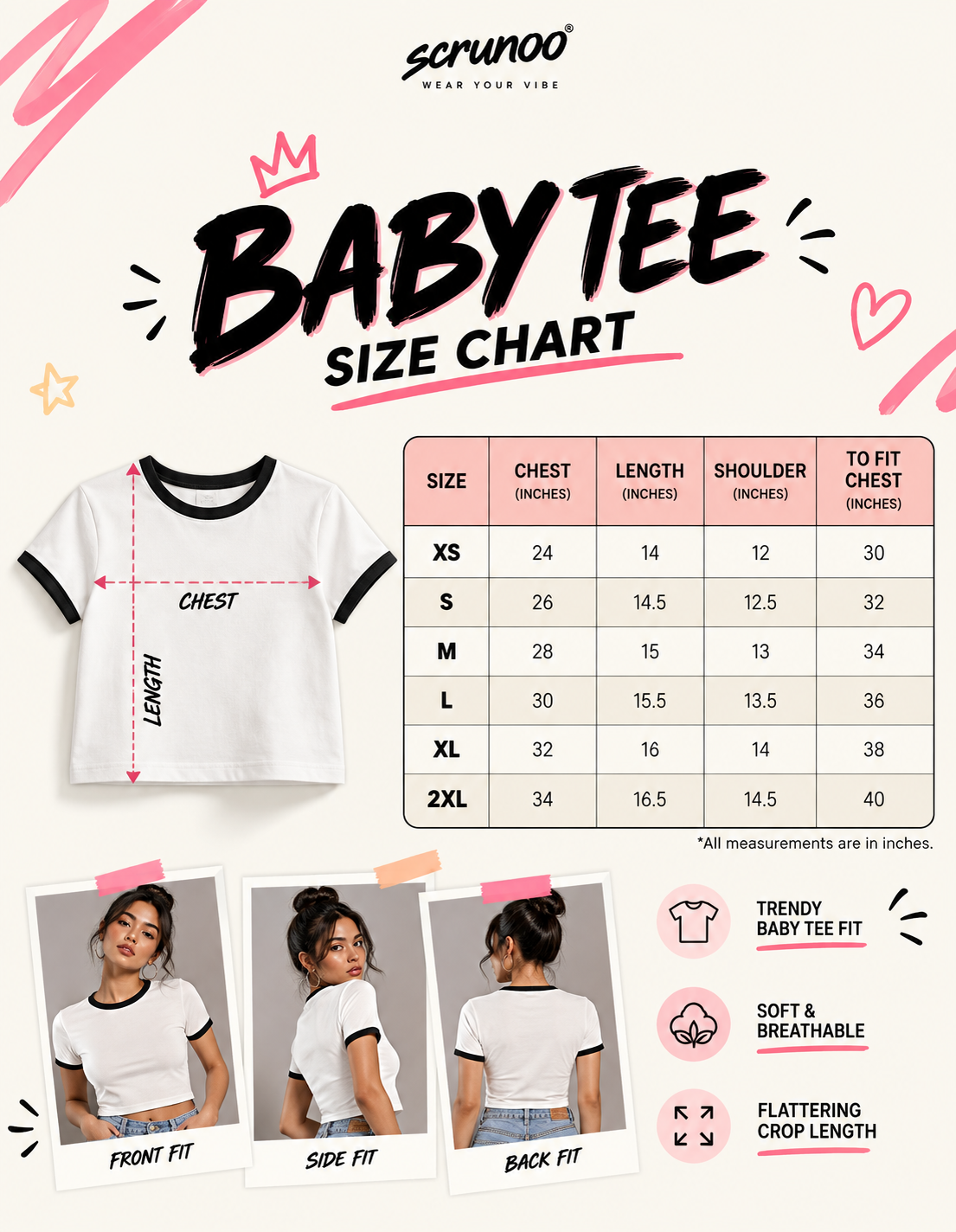 Bloom – Women's Baby Tee – Embroidered