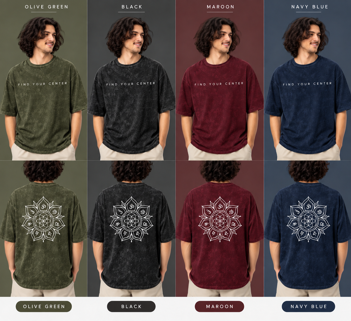 Chakra — Men’s Acid Wash Oversized T-Shirt