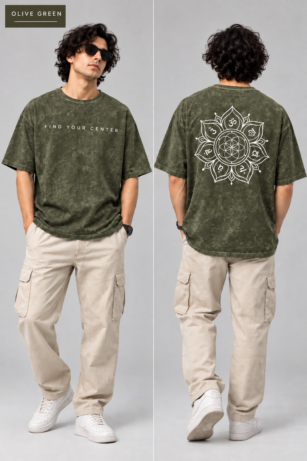 Chakra — Men’s Acid Wash Oversized T-Shirt