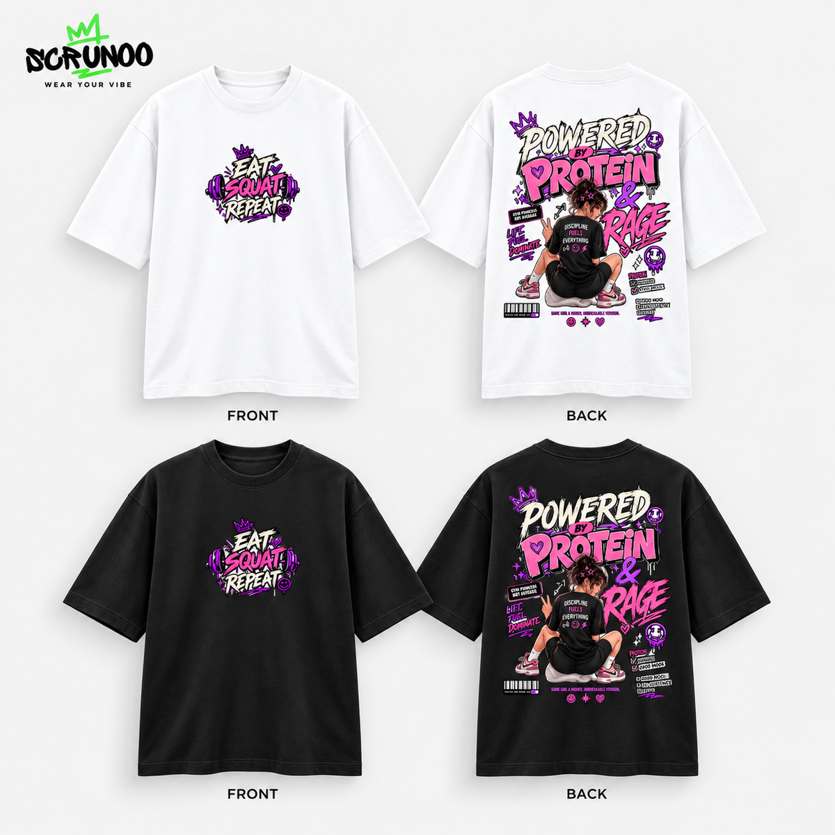 Protein Rage – Women's Oversized Gym T-Shirt