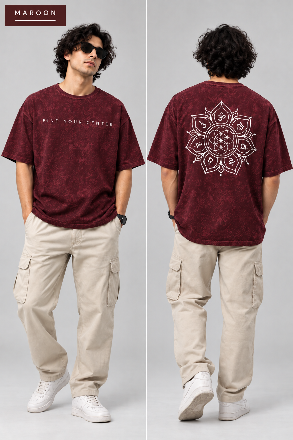 Chakra — Men’s Acid Wash Oversized T-Shirt