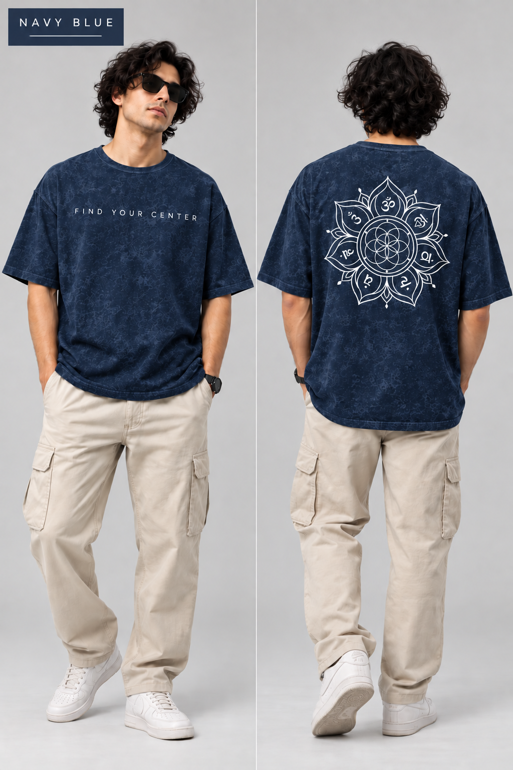 Chakra — Men’s Acid Wash Oversized T-Shirt