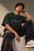 Moon Pulse – Unisex Acid Wash Oversized T-Shirt – Puff Print