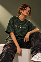 Moon Pulse – Unisex Acid Wash Oversized T-Shirt – Puff Print